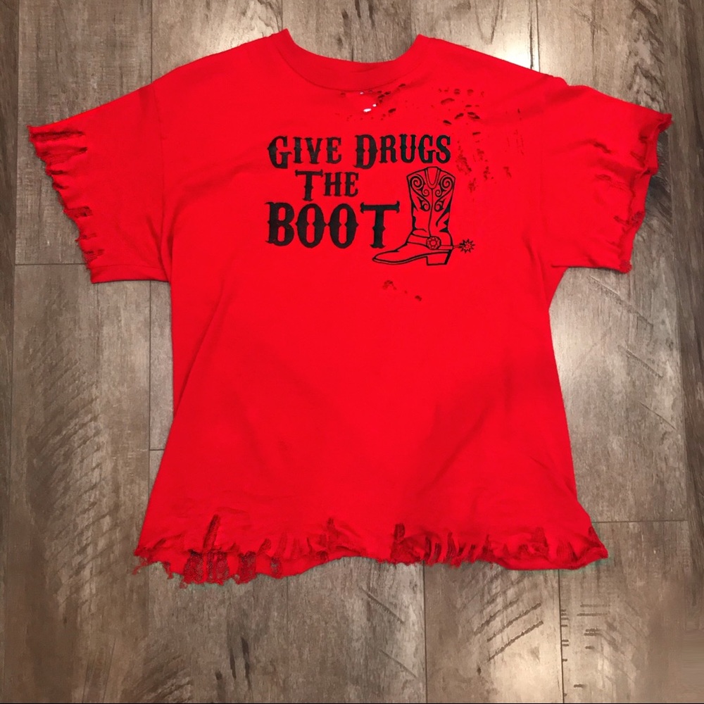 CUSTOM DISTRESSED GRUNGE SHIRT😈🤠